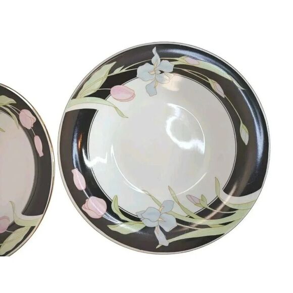 Fairfield Fine China by Vanessa Yung Shen 8" soup pasta Bowls Gold Rim Set of 4 - Picture 9 of 15